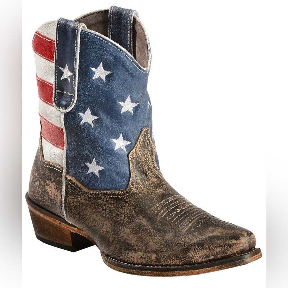 ROPER‎ WOMEN'S AMERICAN BEAUTY FLAG ANKLE BOOTS 9.5 T1